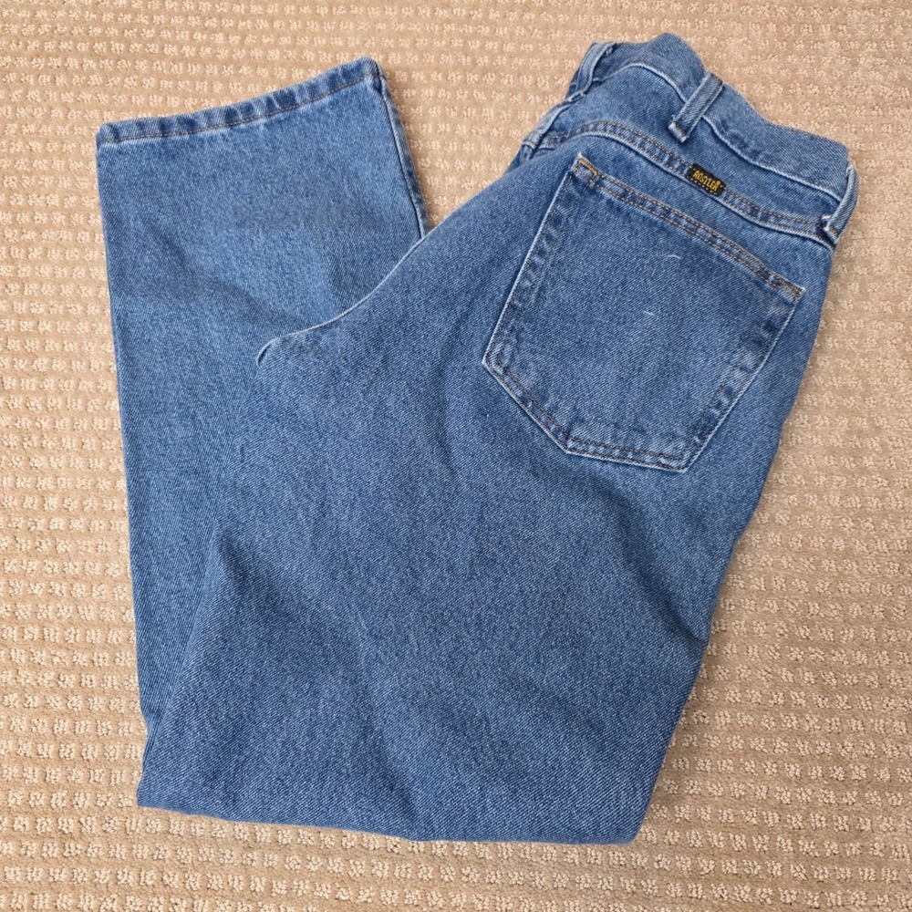 Rustler 34x29 Relaxed Fit Straight Leg Denim Jeans Blue